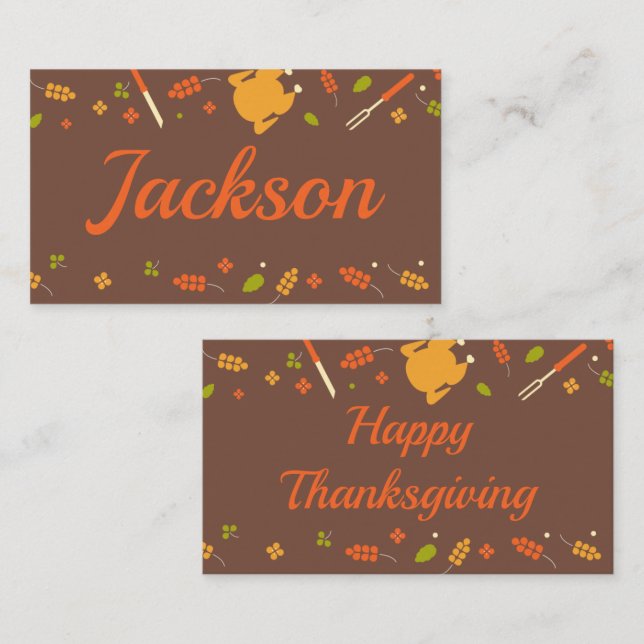 Carte De Placement Couleurs d'automne Thanksgiving (Devant / Derrière)