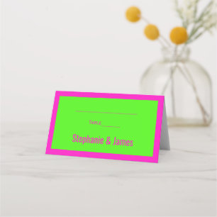 Carte De Placement Couleurs DIY Élégantes Vert Citron Rose Choquant