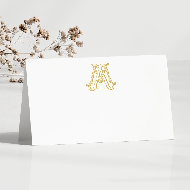 Carte De Placement COULEURS ÉDITABLES MA Monogramme AM Monogrammes Ca (Créateur téléchargé)