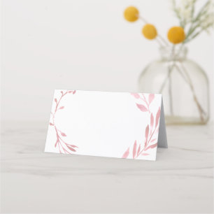 Carte De Placement couronne d'aquarelle rose poussiéreuse