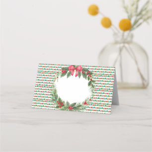Carte De Placement Couronne et arbres de houx