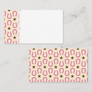 Carte De Placement Cow-girl Pink Horseshoe Sheriff Star Pays Texas