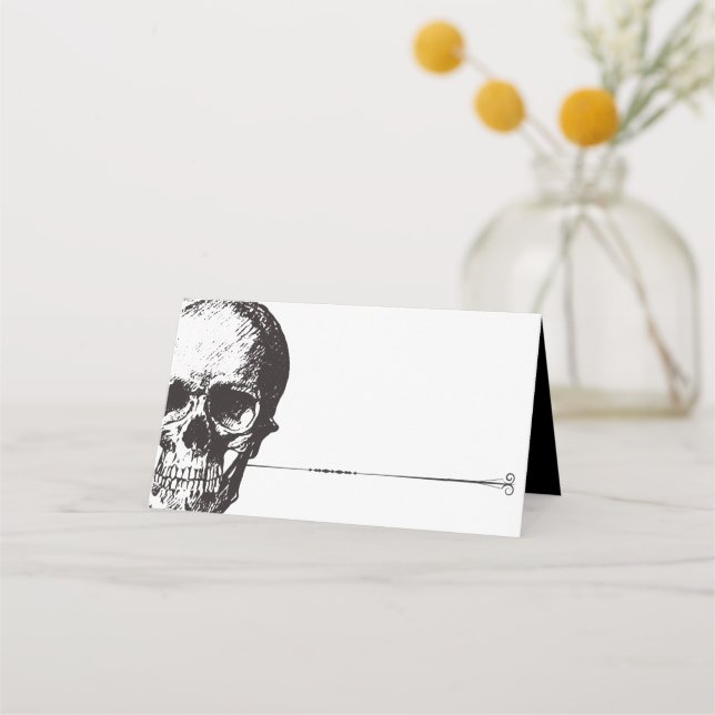 Carte De Placement Crâne gothique en verre | Carte de place | Carte a (Devant)