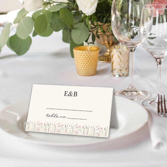 Carte De Placement Cream Wildflower Wedding in Boho Style (Créateur téléchargé)