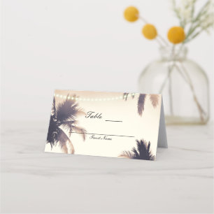 Carte De Placement Crème Dream Palm Trees & Lumières Table Siège