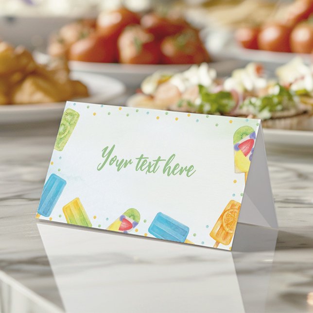 Carte De Placement Crème glacée Popsicle Soirée d'été (Créateur téléchargé)