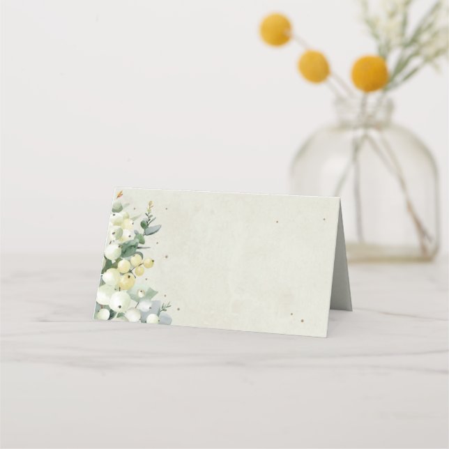Carte De Placement Crème Snowberry+Eucalyptus Noël replié (Devant)
