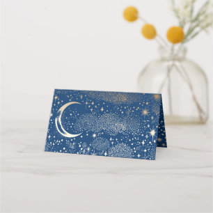 Carte De Placement Crescent Moon Starry Nuit Mariage céleste