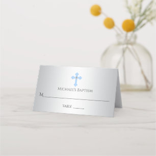 Carte De Placement Croix Bleue argentée   Garçon