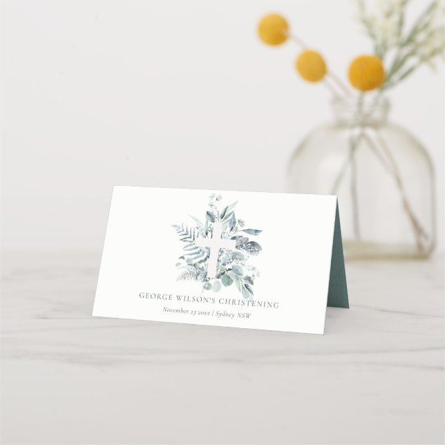 Carte De Placement Croyant Rustique Eucalyptus Fern Folid (Devant)