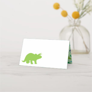 Carte De Placement Cute Dinosaur Baby shower Dino Blue et Green Boy