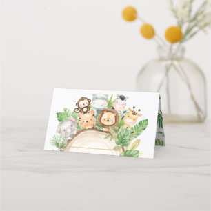 Carte De Placement Cute Jungle Animaux 1er Baby shower d'anniversaire
