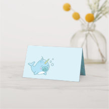 Cute Narwhal Baby shower Kawaii Blue Boy