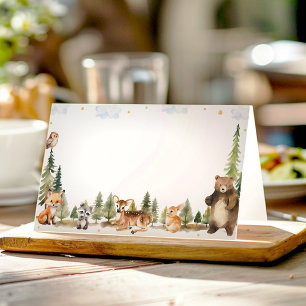 Carte De Placement Cute Woodland Animaux nourriture Tente Place Carte