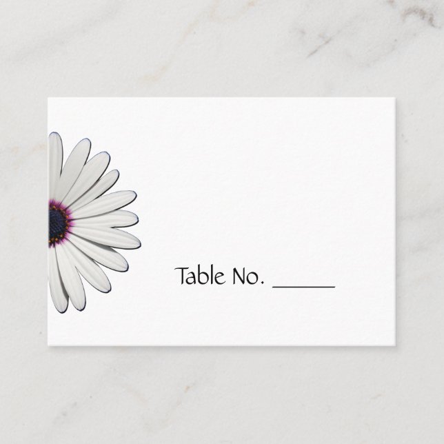 Carte De Placement Daisy Purple Mariage individuel Numéro de tableau  (Devant)