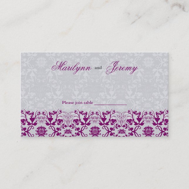 Carte De Placement Damask Swirls Lace Orchid Guest Place Card (Devant)