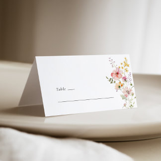 Carte de placement de mariage aux fleurs sauvages