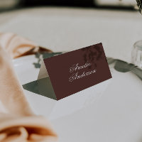 Carte de placement de mariage en chocolat marron é