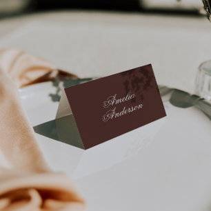 Carte de placement de mariage en chocolat marron é