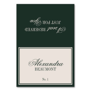 Carte de placement de mariage vert émeraude classi