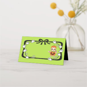 Carte de placement de paresseux d'Halloween en cos