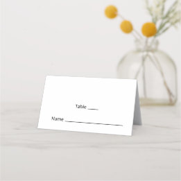 Carte De Placement Décontracté minimaliste noir blanc moderne