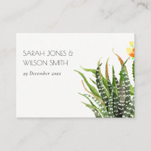 CARTE DE PLACEMENT DÉSERT MODERNE CACTUS JARDIN FLEURI COULEUR D'EAU