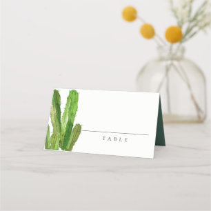 CARTE DE PLACEMENT DÉSERT MODERNE CACTUS VERT FOLIAGE EAU COULEUR