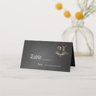 Carte De Placement Design gothique avec crânes cool