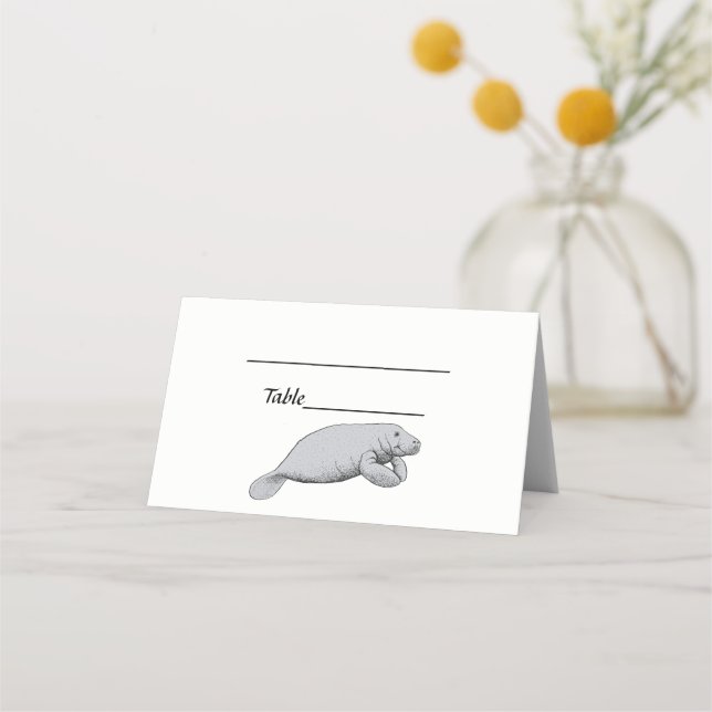 Carte De Placement Dessin vintage Manate (Devant)