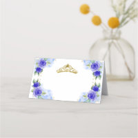 Diadème Floral Bleu Quinceanera