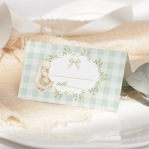 Carte De Placement Dindon Ridicule Sage Gingham Neutre de Genre