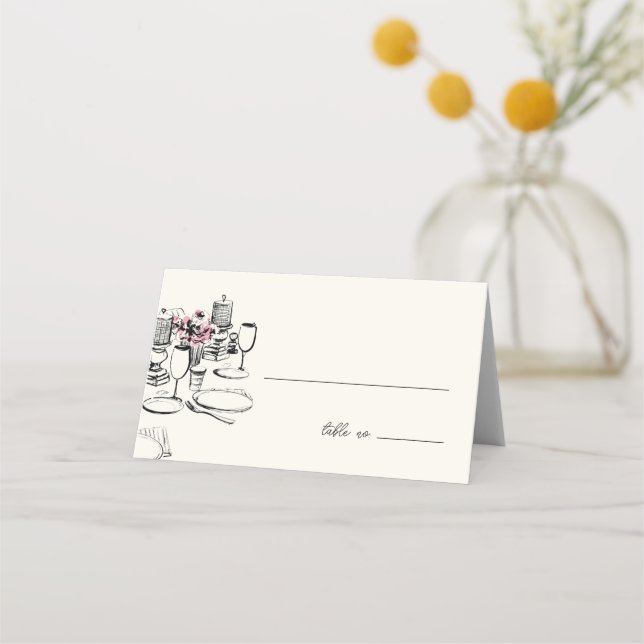 Carte De Placement Dîner de répétition de table moderne (Devant)