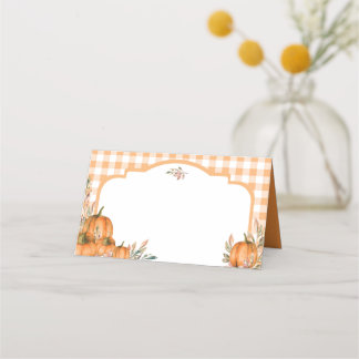 Carte De Placement Dîner de Thanksgiving avec citrouilles automnales