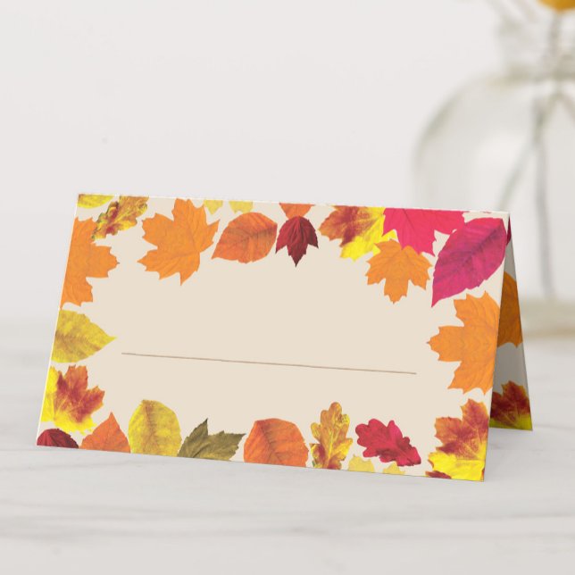 Carte De Placement Dîner de Thanksgiving fêtes automne Couleurs Feuil (Créateur téléchargé)