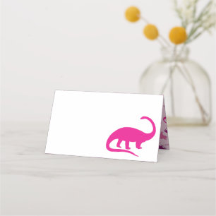 Carte De Placement Dinosaur Baby shower Dino Rose Girl