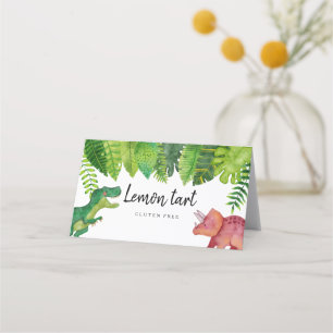 Carte De Placement Dinosaur Baby shower Nourriture Tente Carte Place