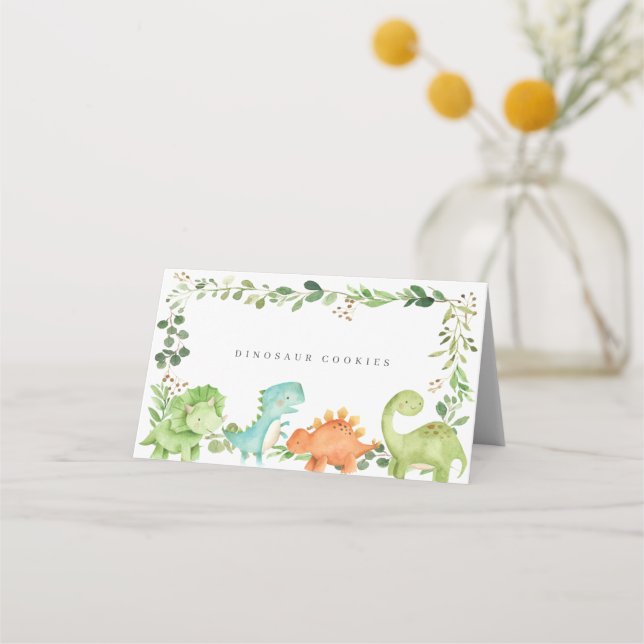 Carte De Placement Dinosaurs Buffet Food Labels (Devant)