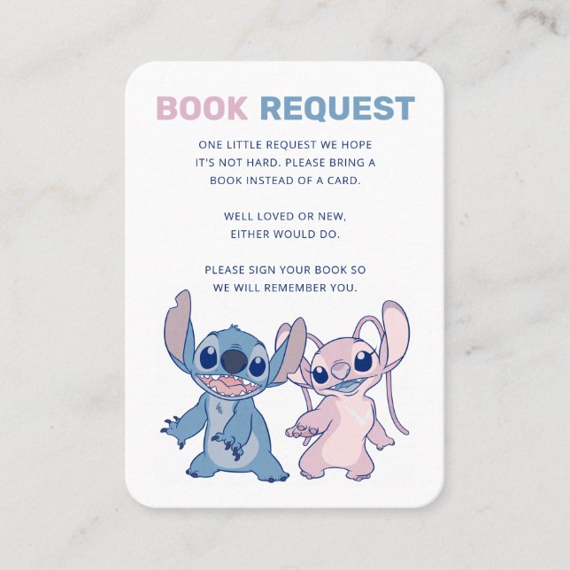 Carte De Placement Disney's Stitch | Livres pour Baby Insert Card (Devant)