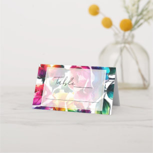 Carte De Placement Disposition de table de mariage avec des roses arc