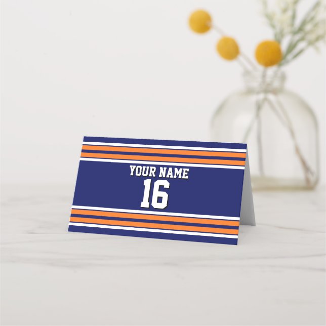 Carte De Placement do-it-yourself BG Navy Orange Team Jersey Numéro p (Devant)