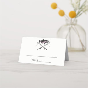 Carte De Placement Do-it-yourself Rustique Couleurs Voler Pêche Truit