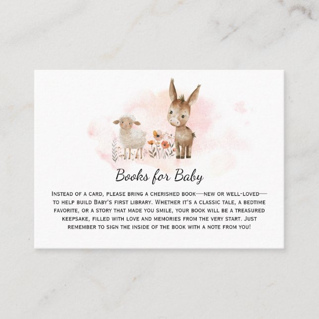 Carte De Placement Donkey Sheep Livres neutres de genre pour bébé | (Devant)