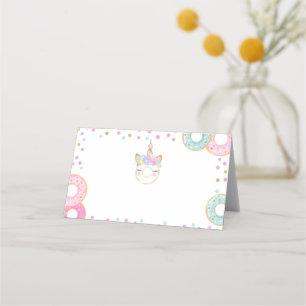 Carte De Placement Donut Birthday Place Card Numéro de table de donut