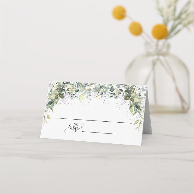 Carte De Placement Douche de mariage avec eucalyptus verdure Siège pl (Devant)