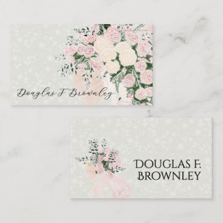 Carte de placement du bouquet de ruban rose et de