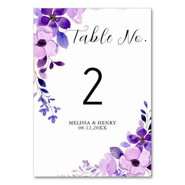 Carte de placement du numéro de table du mariage (Par défaut)