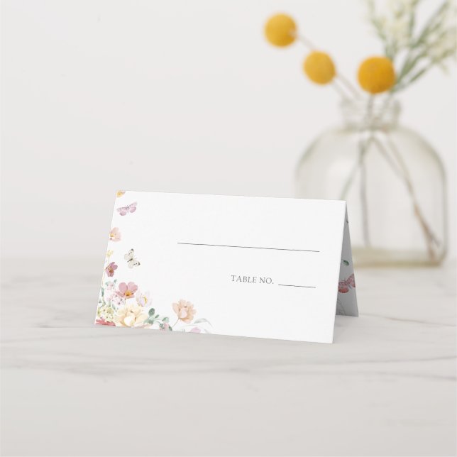 Carte De Placement Durée de vie des papillons Fleurs roses pour une d (Devant)