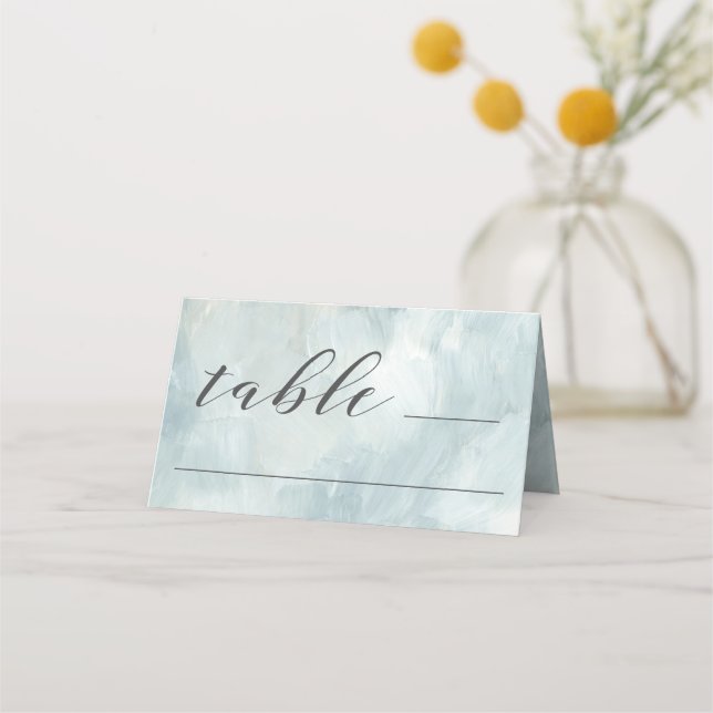 Carte De Placement Dusty Blue Artistique moderne Abstrait Brushstroki (Devant)
