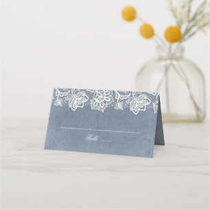Carte De Placement Dusty Blue et Mariage en dentelle Vintage